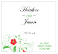 Customizable Flowers Square Wedding Labels